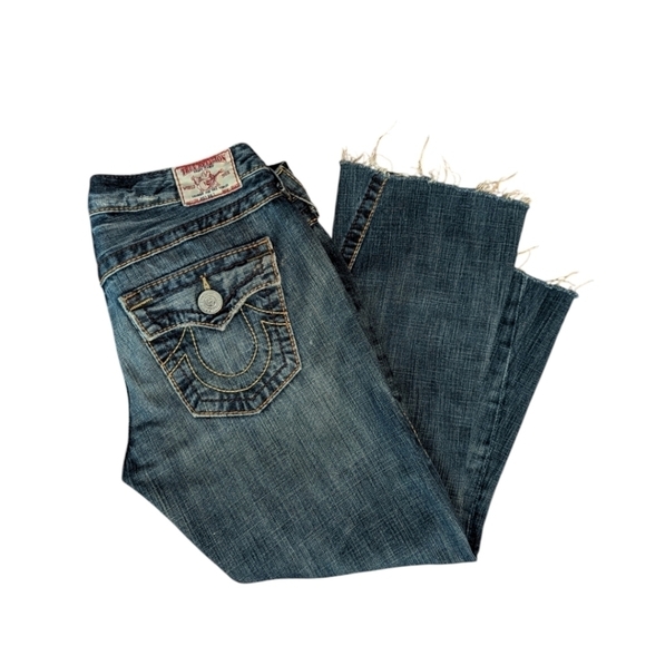 True Religion Jeans Joey Big 1 distressed cropped Casual relaxed denim W 29 L24 - Picture 4 of 8